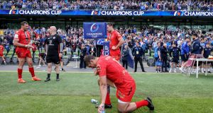 Thomas Ramos and Toulouse, dejected after the game, were handed a “lesson in rugby” according to members of the French press who were at the game. Photograph: Dan Sheridan/Inpho