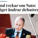 Cover of Sweden’s daily newspaper Svenska Dagbladet featuring Taoiseach Micheál Martin: the headline translates as ‘Ireland hesitates about Nato: The war changes the debate’.
