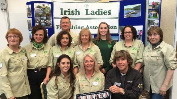 Members of the Irish Ladies Fly Fishing team (with helpers) in preparation for the home international competition against Scotland, England and Wales