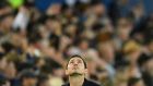 Everton manager Frank Lampard during his team’s comeback win over Crystal Palace at Goodison Park . Photograph: Getty Images