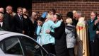 Family and friends at the funeral of Lisa Thompson at Church of the Holy Spirit, Ballymun, Dublin on Monday. Photograph: Dara Mac Dónaill/The Irish Times
