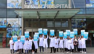 Medical Laboratory Scientists Association members at the Mater hospital during a one-day strike last week. File  photograph: The Irish Times