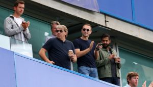   Todd Boehly, prospective new owner of Chelsea,  at Stamford Bridge on the final day of the Premier League season. Photograph:  Henry Browne/Getty Images
