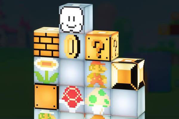 Mario-themed stackable light blocks