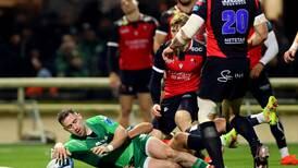 Jack Carty singing a happy song as he passes Eric Elwood’s record in Connacht win