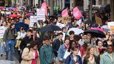 ‘It’s impossible to study this way’: students protest in Dublin to call for housing solution