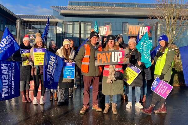 ‘We can see the profession dying before our eyes’: North’s teachers strike for a third time this year over pay