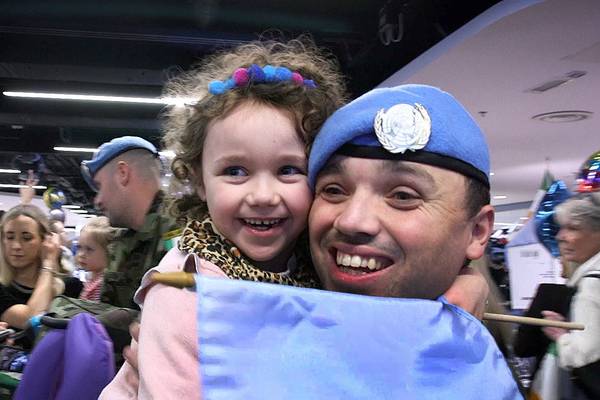 Emotional scenes as Irish troops come home for Christmas