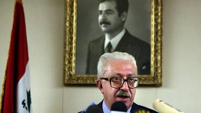 Minister charged with explaining Saddam’s Iraq to the world