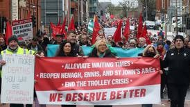 Thousands protest around country against hospital overcrowding