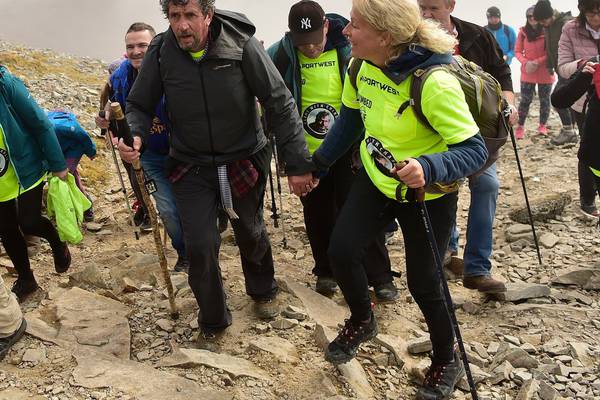 Charlie Bird reaches summit of Croagh Patrick as €1.5m raised for charity