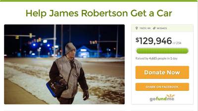 Over $129,000 raised for US man who walks 21 miles to and from work