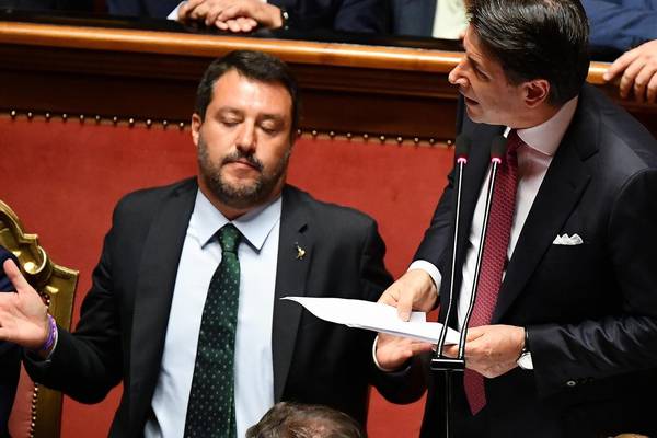 Italy’s PM in scathing attack on Salvini as he announces resignation