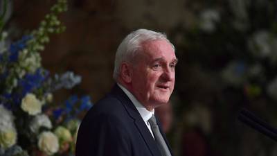 Bertie Ahern calls on unionists to accept ‘different’ status in UK amid framework objections