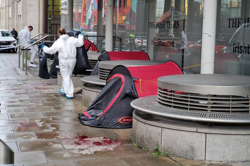 Man seriously injured in suspected knife attack at homeless tents in Dublin city centre