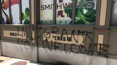 Anti-immigrant graffiti attack on Irish bar in Kansas City