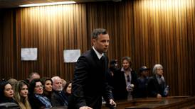 Oscar Pistorius removes prosthetic legs in leniency plea