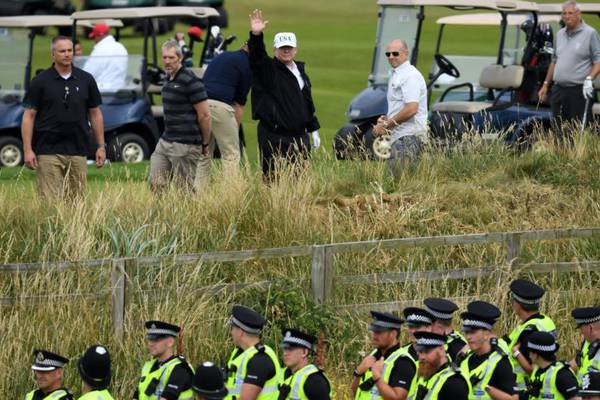In Trump’s UK visit, some see ‘infomercial’ for money-losing golf resort