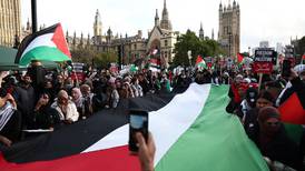 ‘Brush your teeth!’: mouthpieces trade insults at pro-Palestinian march in London