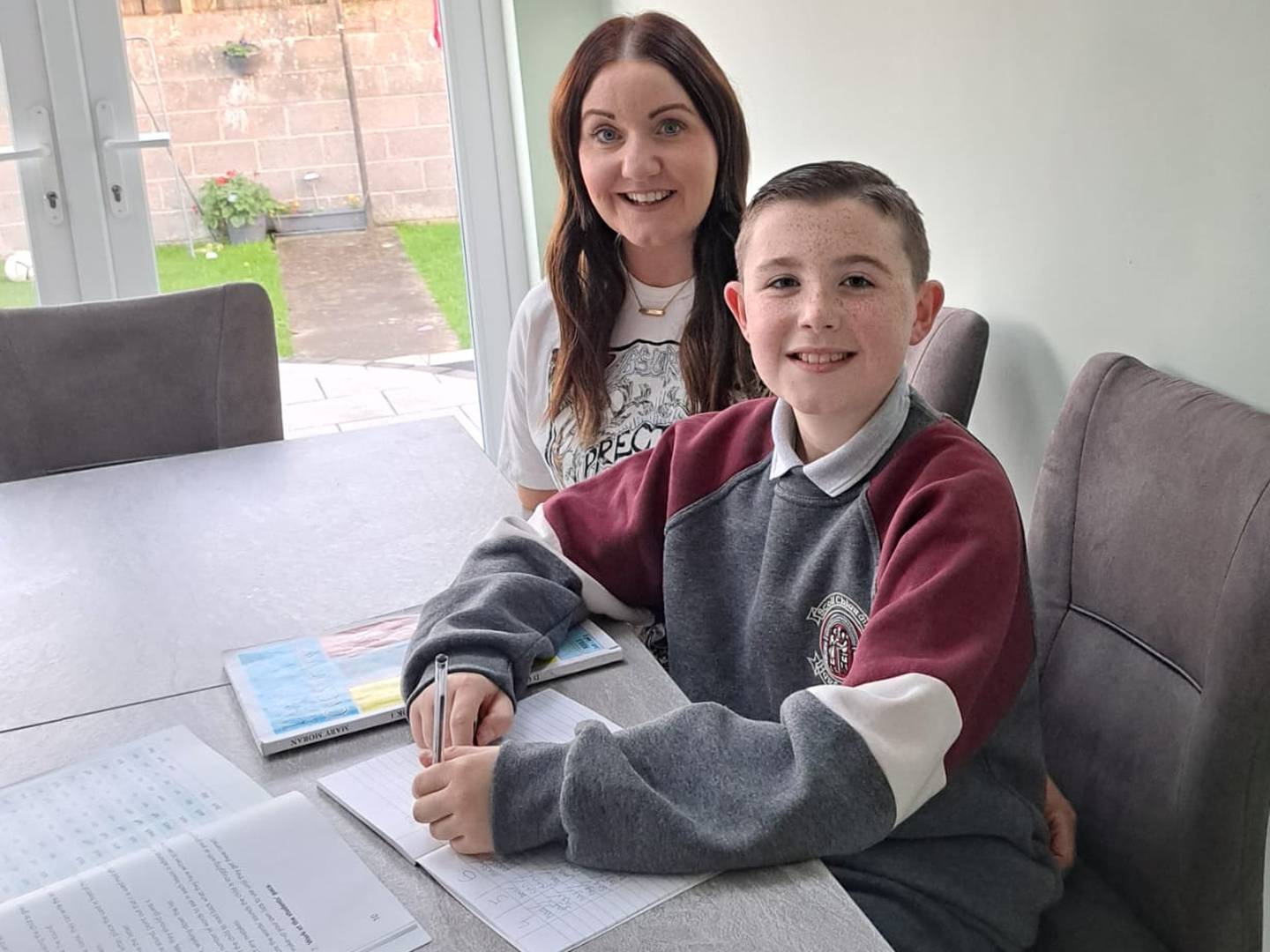 Amy Tyrell was at home with her son Jason (11).