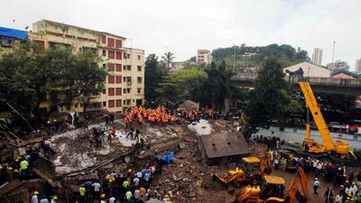 Baby pulled alive from rubble of collapsed  Mumbai building