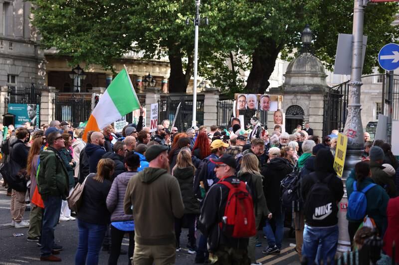 One Garda injured during far-right Leinster House protest, policing committee hears