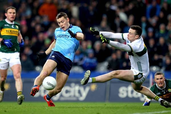 Con O’Callaghan hat-trick lights up the night as Dublin trounce low-energy Kerry