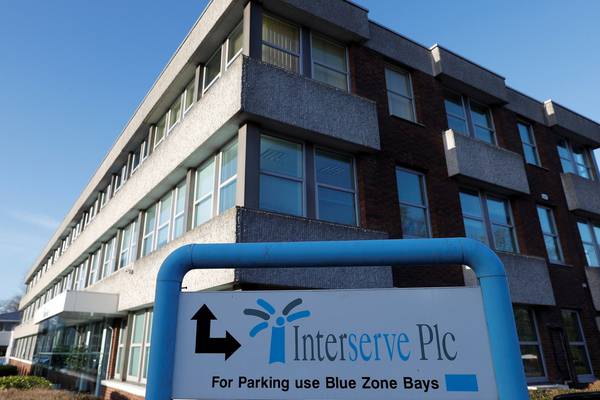 Interserve shares sink as it battles to avoid Carillion’s fate