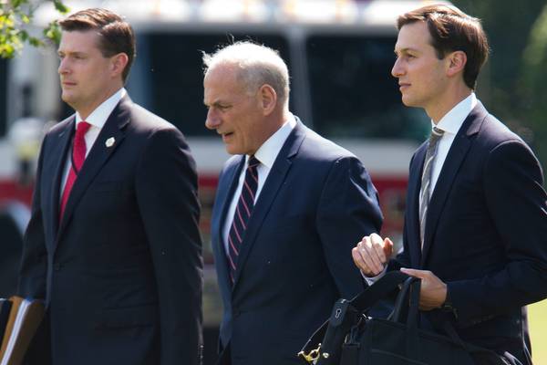 Jared Kushner and John Kelly in security clearance stand-off