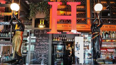 Two former Shelbourne Hotel statues on show in Dublin docklands cafe