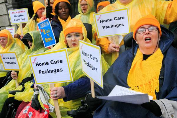 Disability campaigners demand action on homecare in Dáil protest