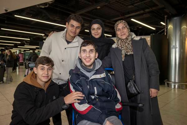 Irish-Palestinian man with cerebral palsy arrives in Dublin, but father and brother left behind in Rafah 