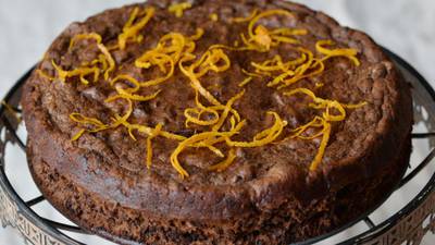 Flourless chocolate and orange mousse cake
