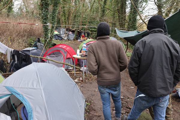 Occupants of a migrant camp attacked in Dublin