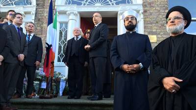 Hundreds observe minute’s silence at French Embassy in Dublin
