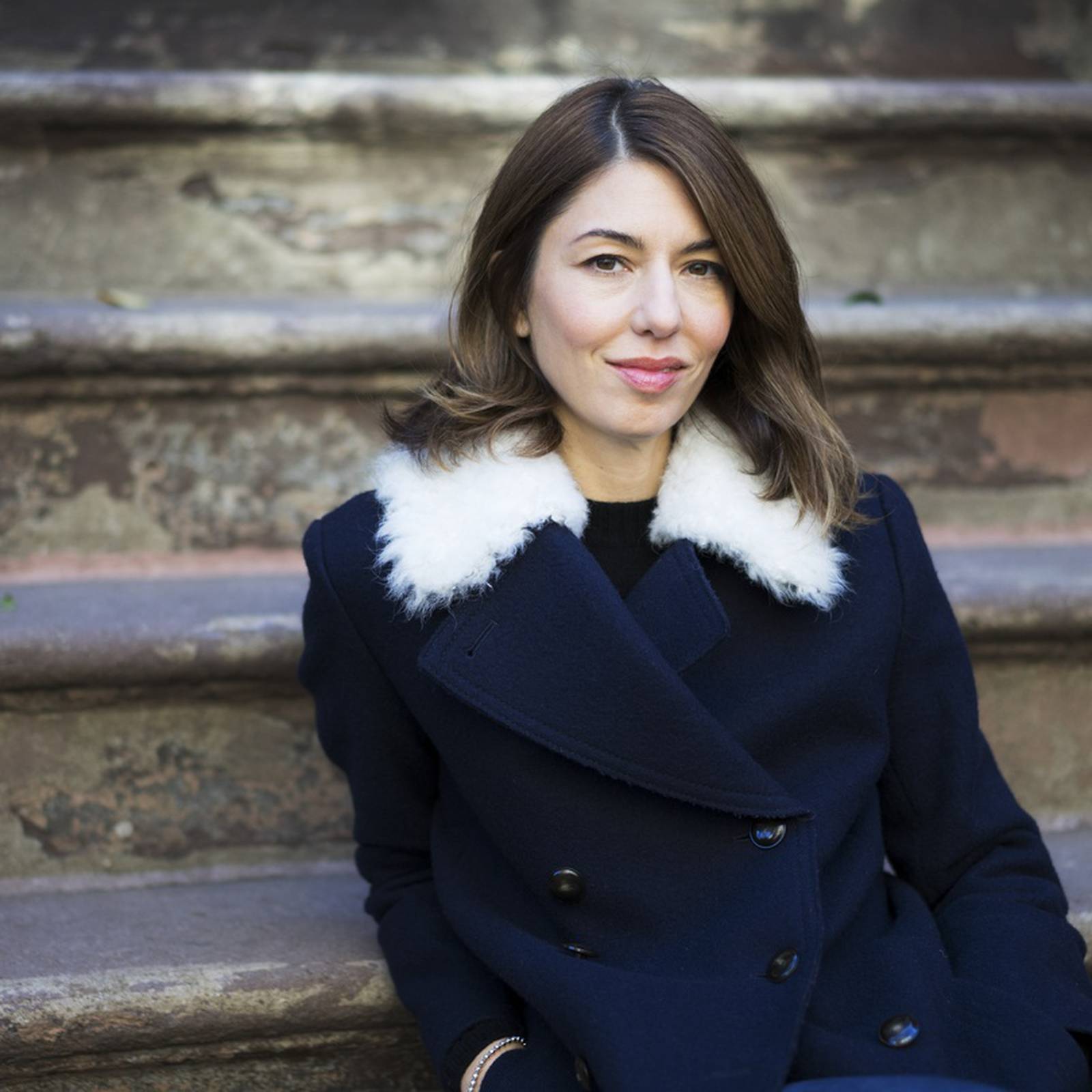 Sofia Coppola is seen wearing black and white faux fur collar coat News  Photo - Getty Images