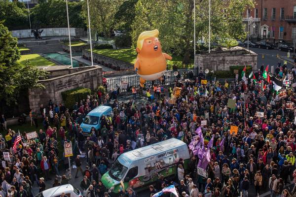 Protesters rally in Dublin against Trump visit