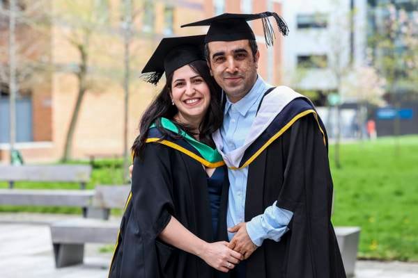 Iranian refugee couple graduate with DCU masters’ degrees on the same day 