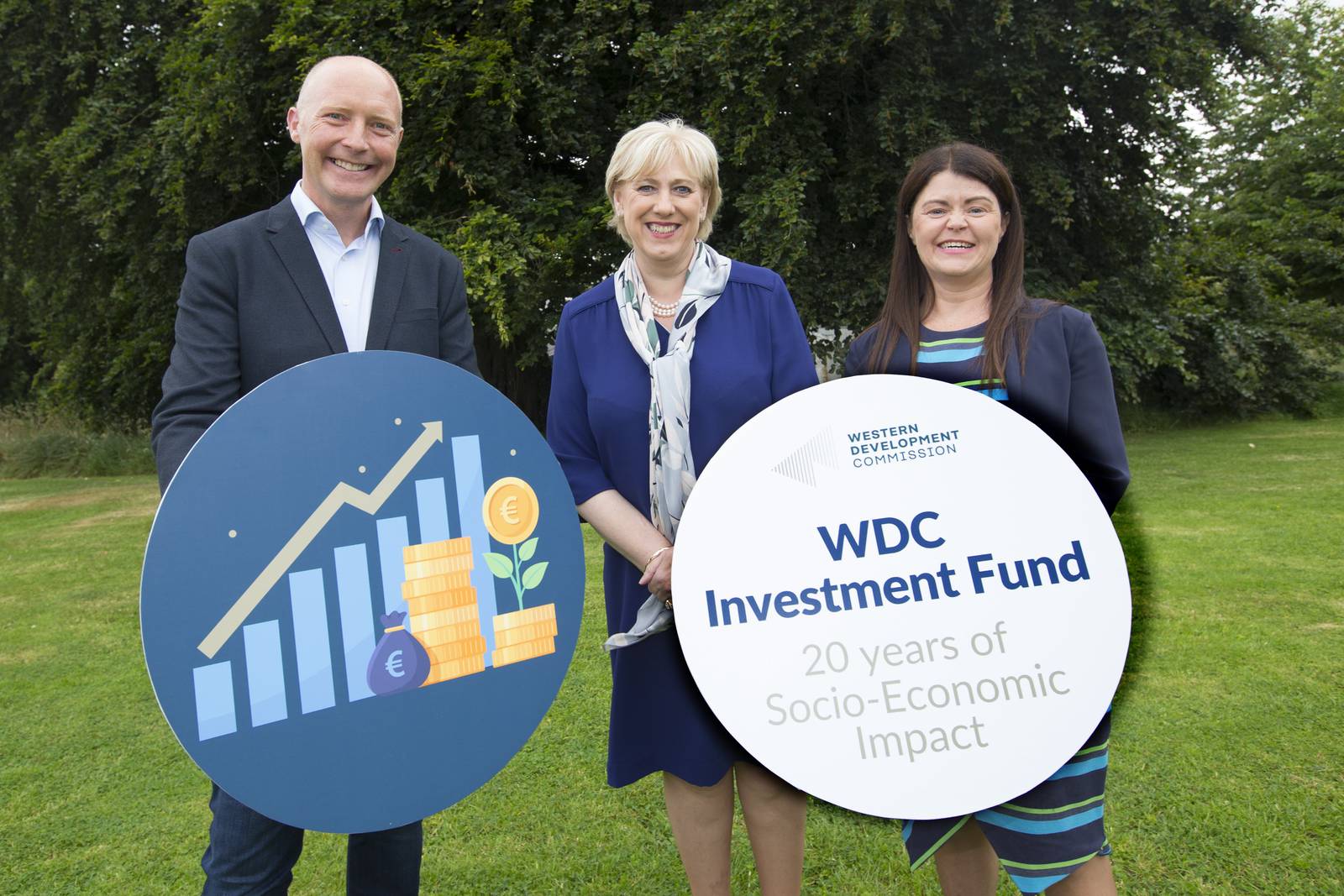 Western Development Commission chief executive Tomás Ó Síocháin, Minister for Rural and Community Development, Heather Humphreys and Western Investment Fund manager Gillian Buckley