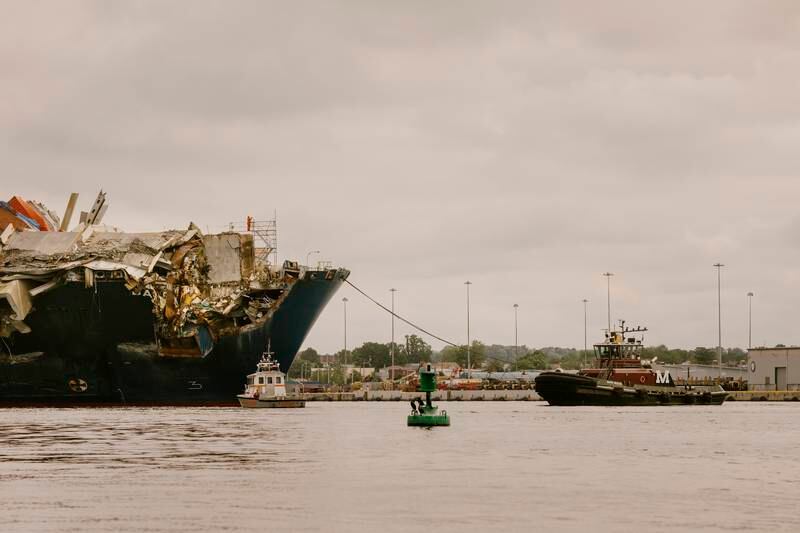 Baltimore bridge collapse: Crashed ship pulled free from main channel after two months