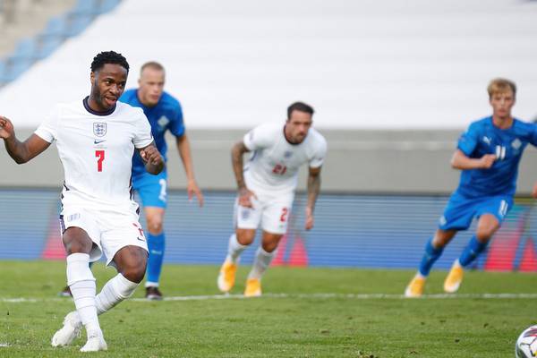 England win in Iceland thanks to late Sterling penalty