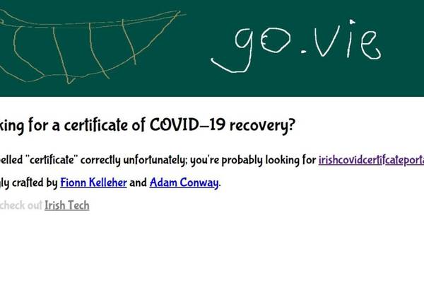Online portal for Covid certificates launched, with typo in the URL