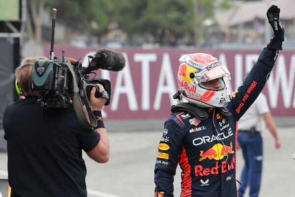 Lewis Hamilton and George Russell collide as Max Verstappen claims pole in Spain