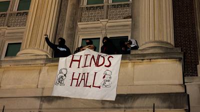 Pro-Palestinian protesters barricade hall at Columbia University