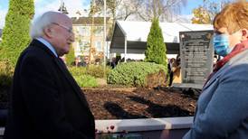 President Michael D Higgins unveils memorial to British army mutineers