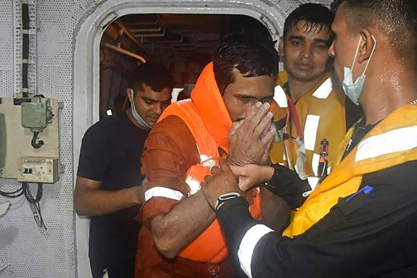 Indian navy recovers 37 bodies from sunken barge after cyclone
