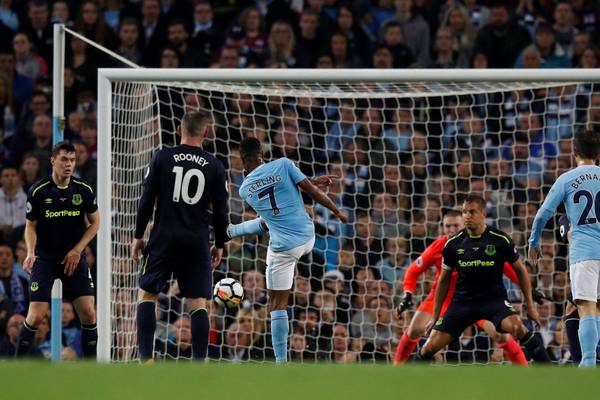 Sterling breaks Everton resistance to snatch point for Man City
