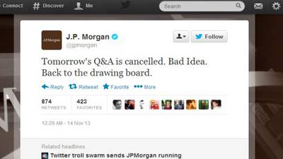 JPMorgan’s Twitter session backfires