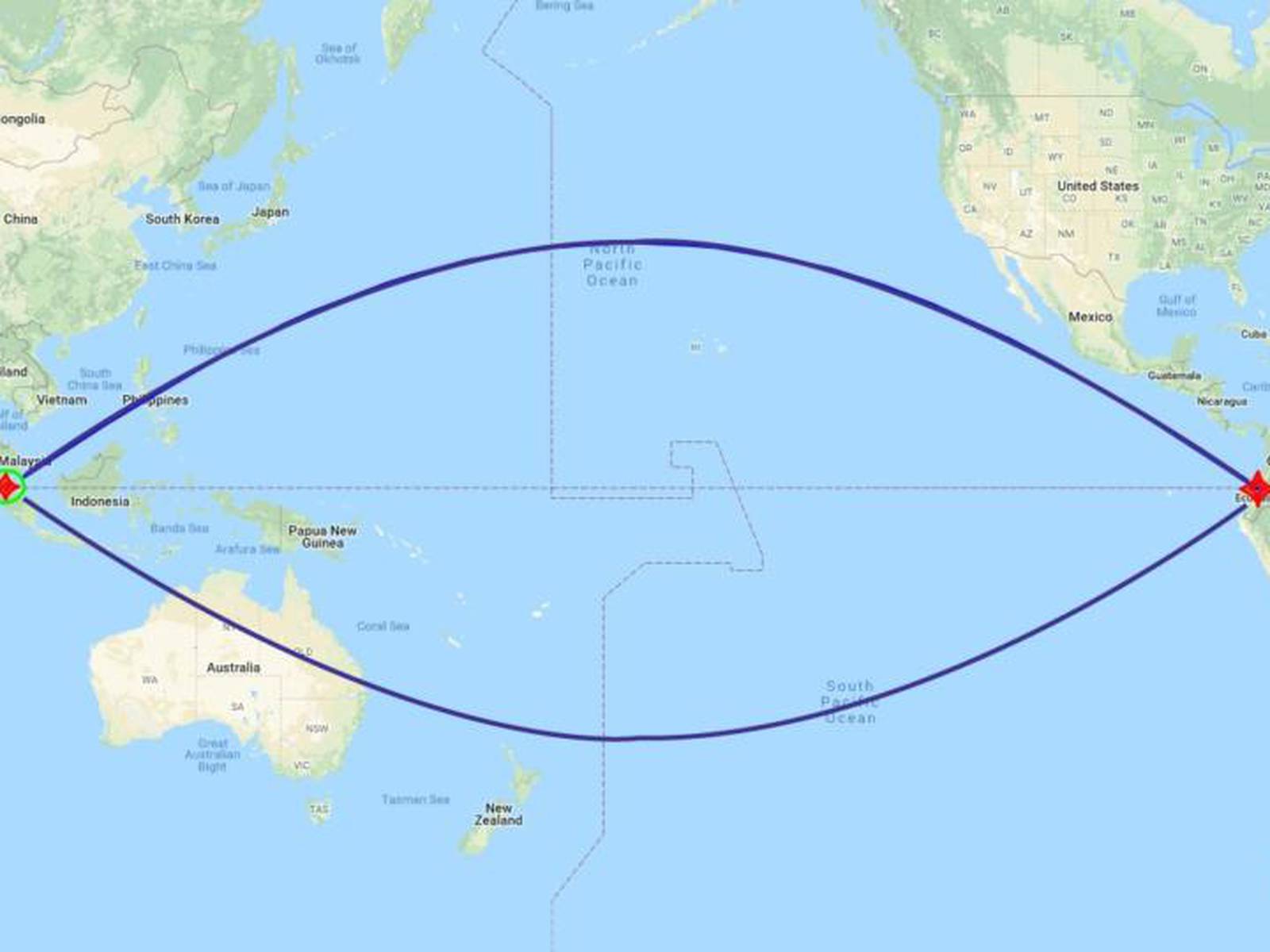 What is the shortest flight route between two points on earth? - Quora