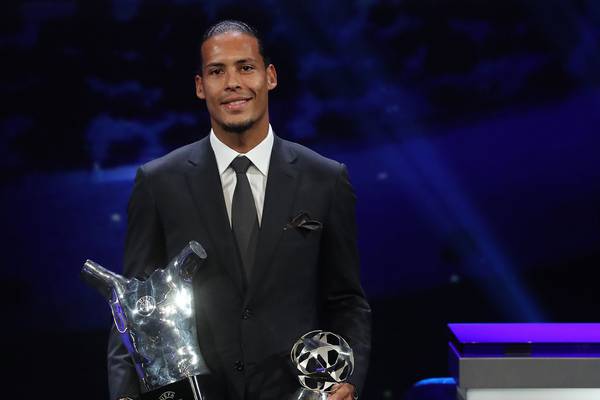 Liverpool’s Virgil van Dijk named Uefa Men’s Player of the Year